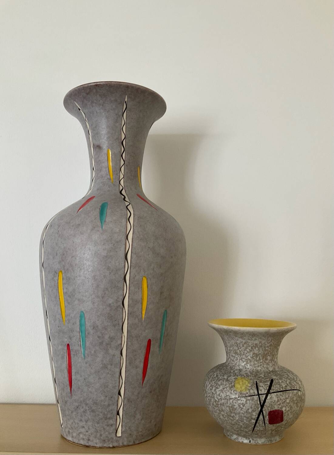 Duo of vintage Scheurich Keramik vases