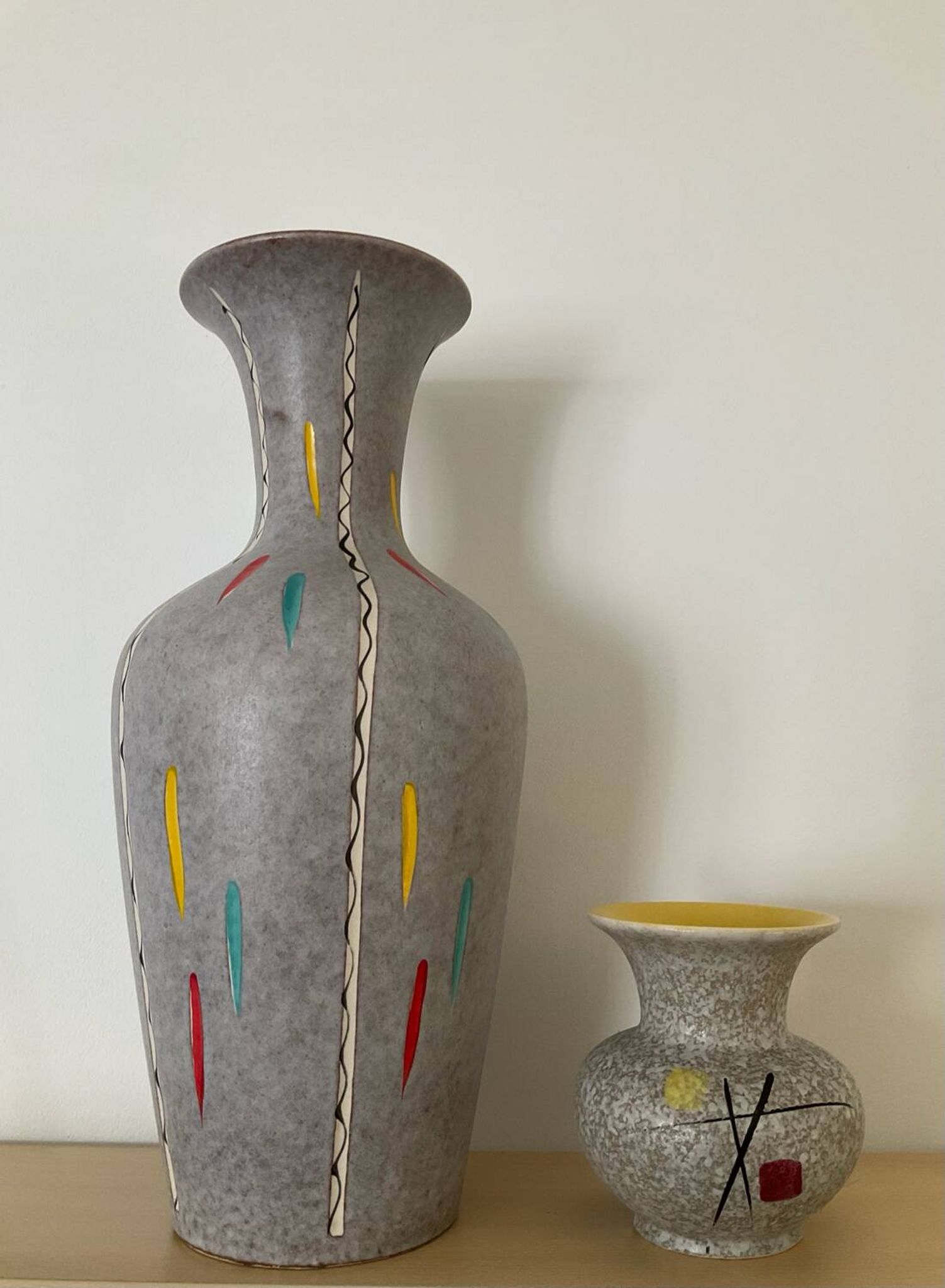 Duo of vintage Scheurich Keramik vases