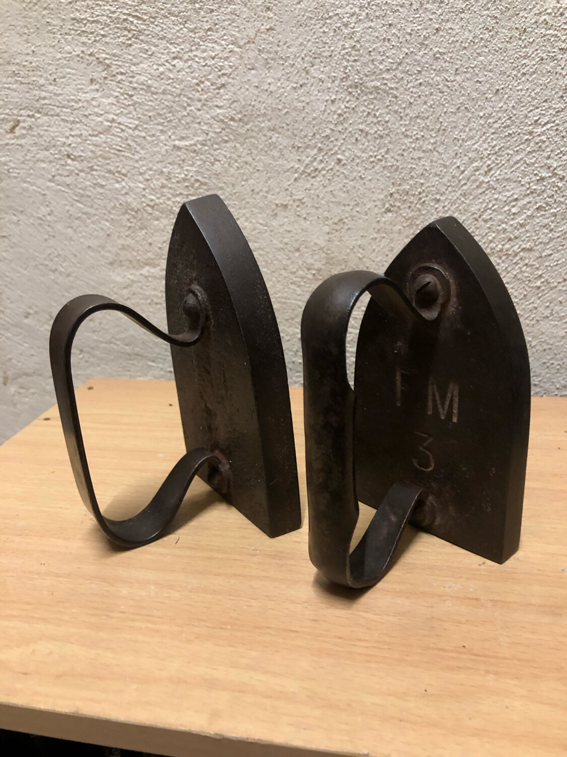 Antique irons bookends