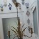 Chandelier epis de ble metal dore 3 lights