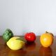 Set of salt cellars in fruit and vegetable slipware vintage