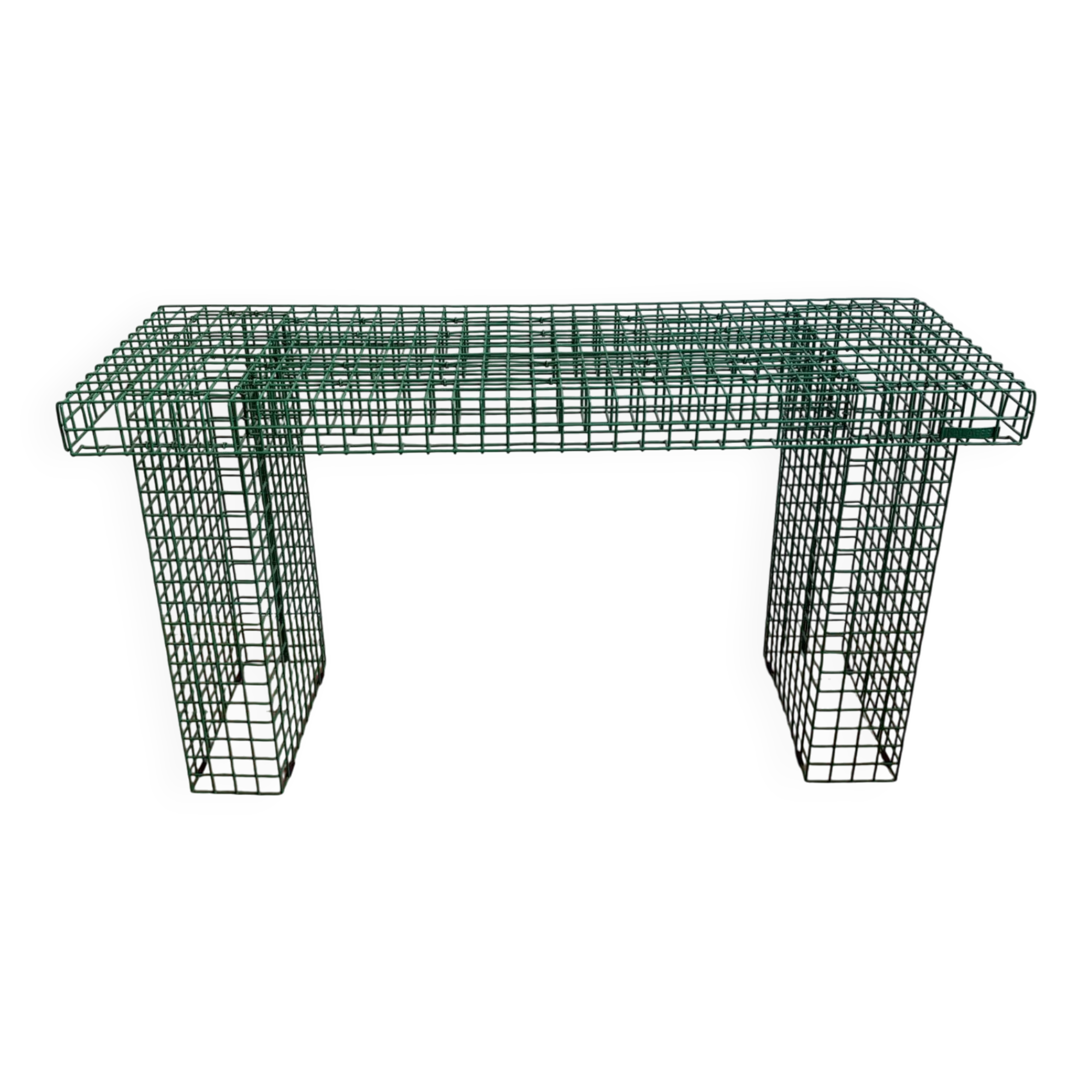 Green metal bench Kalager design