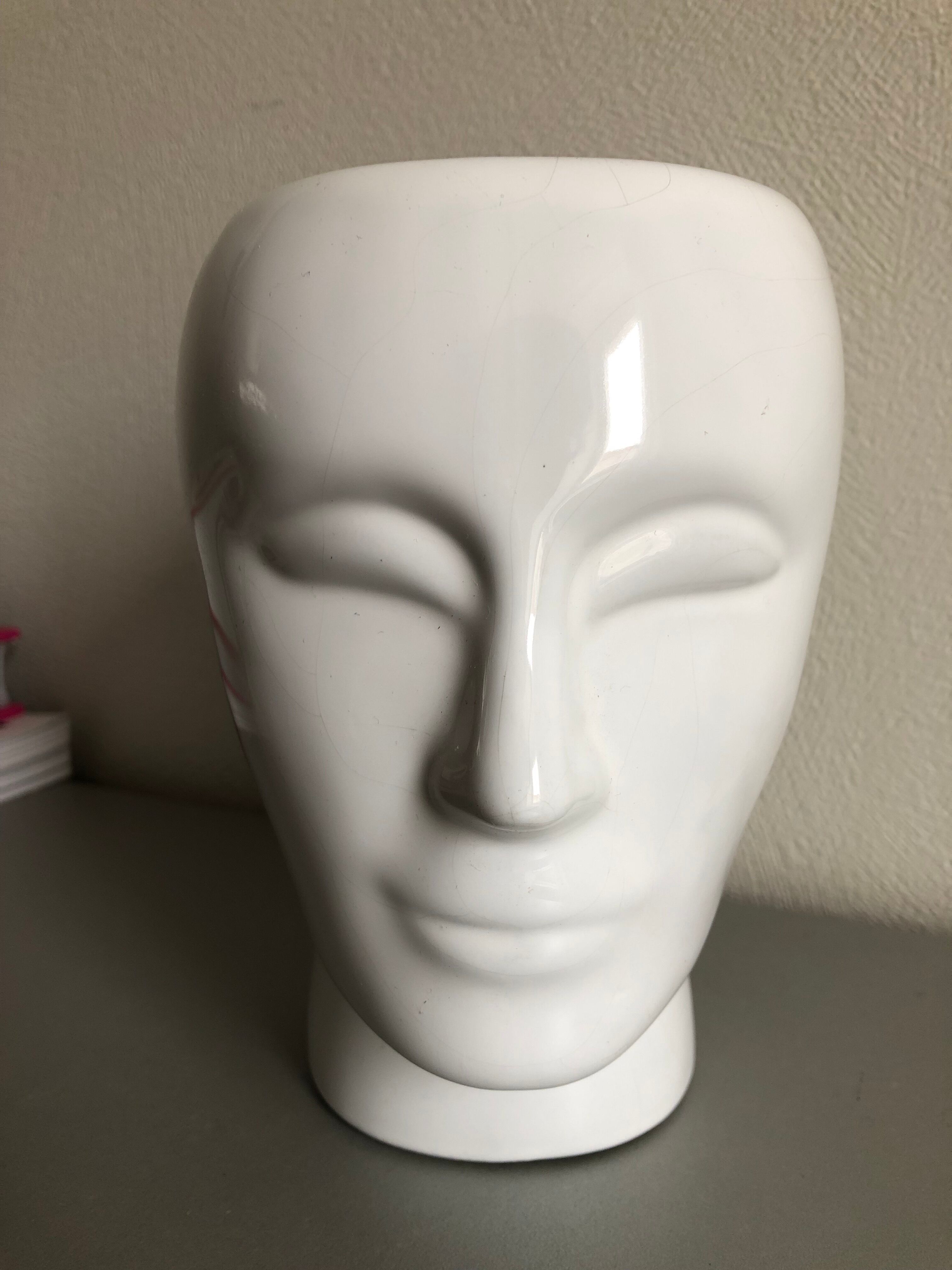 Ceramic face vase