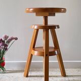 Vintage Solid Beech Screw Stool