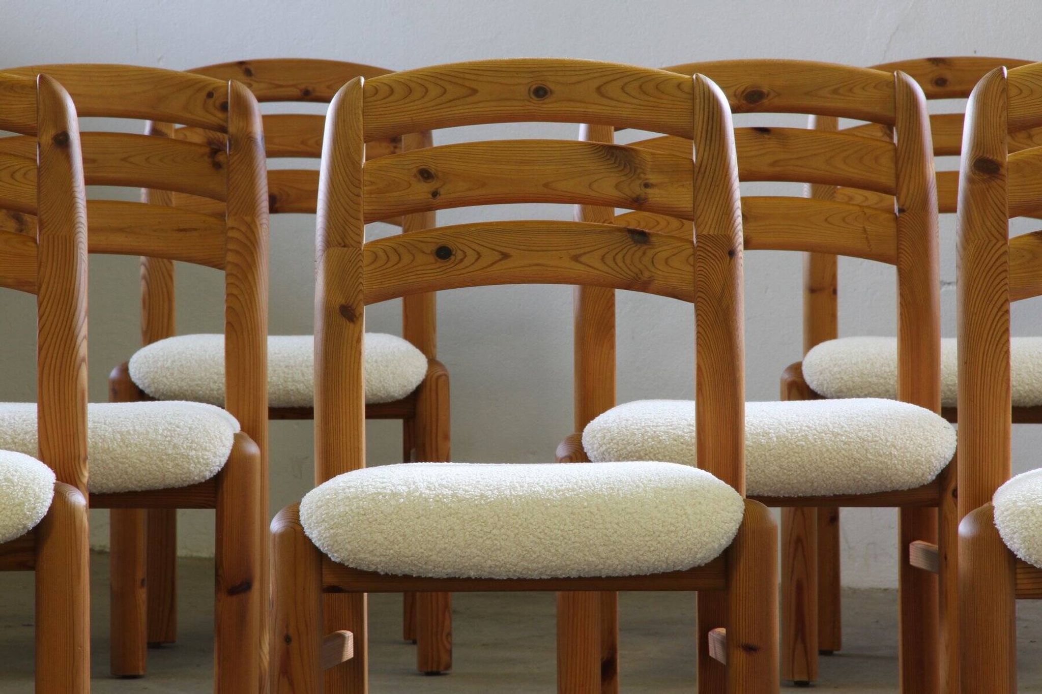 Vintage Danish pine dining chairs att. to Dyrlund, 1970s-1980s, set of 6