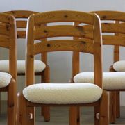 Vintage Danish pine dining chairs att. to Dyrlund, 1970s-1980s, set of 6