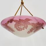 Magnificent Vianne Art Nouveau style 1-burner basin, in patterned purple glass