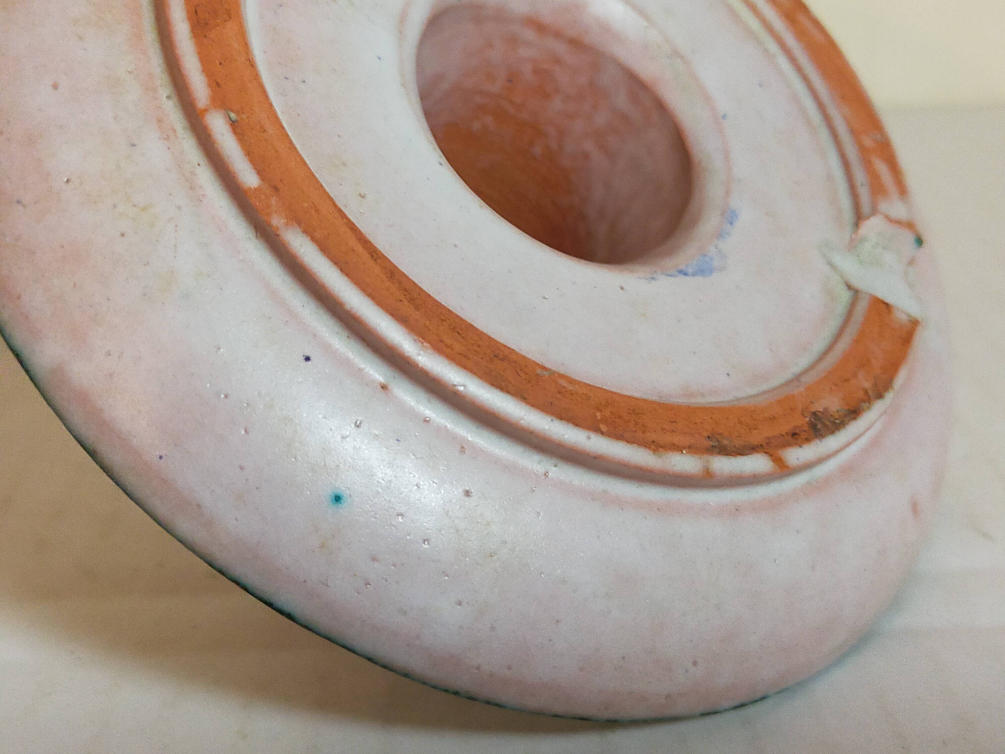 Duo of 50s ceramic hand candle holders