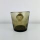 Smoked bubble glass ice bucket, vintage
