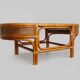Vintage rattan and wicker coffee table, rattan end table, rattan coffee table.