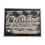 Framed film photograph: cars from the 1950s