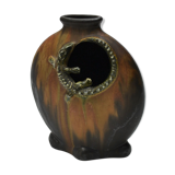 Gilbert Méténier's flamed sandstone newt bottlened vase