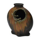 Gilbert Méténier's flamed sandstone newt bottlened vase