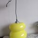 Suspension globe style peill & putlzer vintage lamp in yellow opaline for walking light