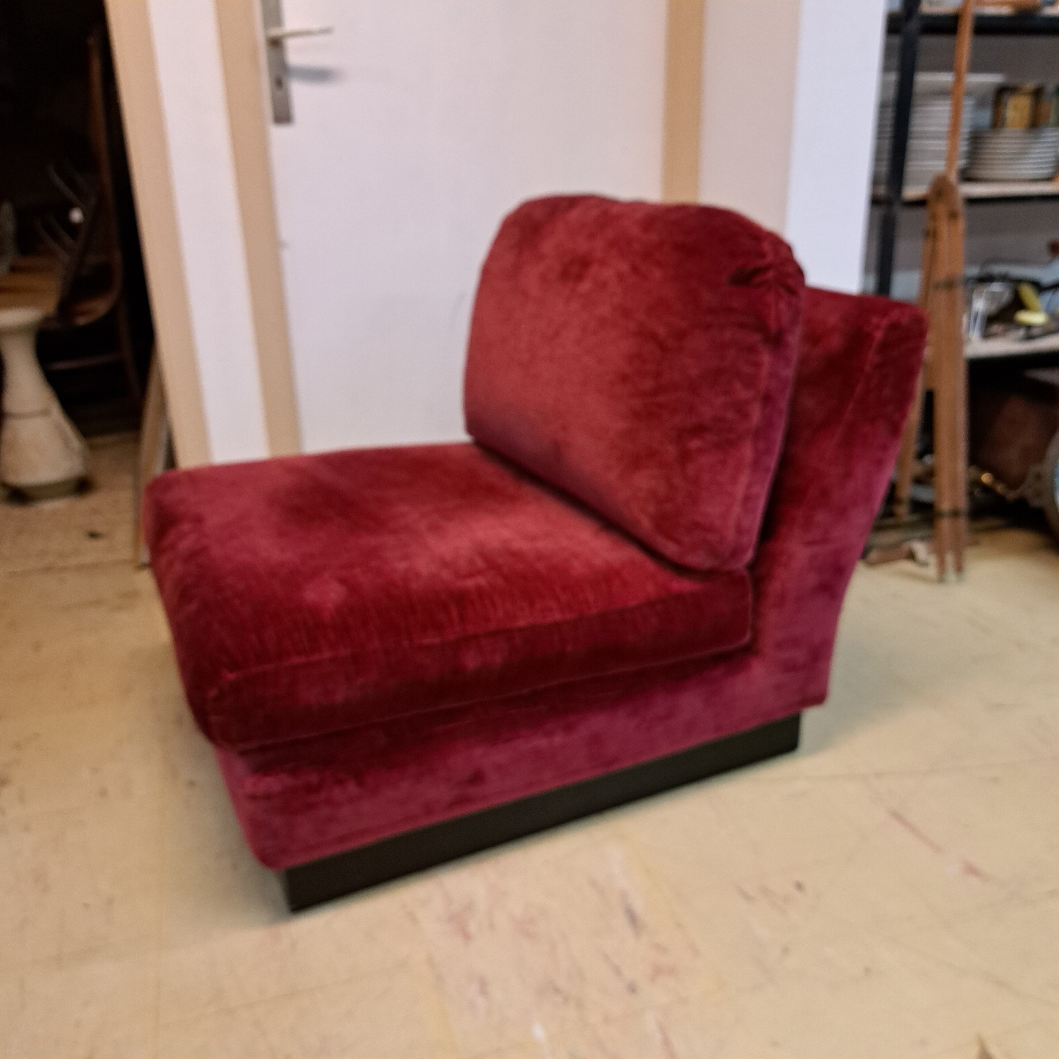 Vintage armchairs and pouf