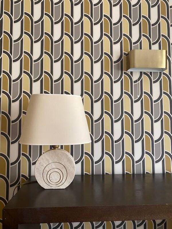 Lampes travertin Le Dauphin vintage