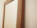 Danish solid mahogany mirror with slatted shelf, 1970s