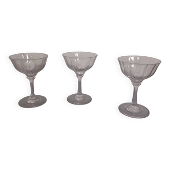 Antique crystal champagne glasses