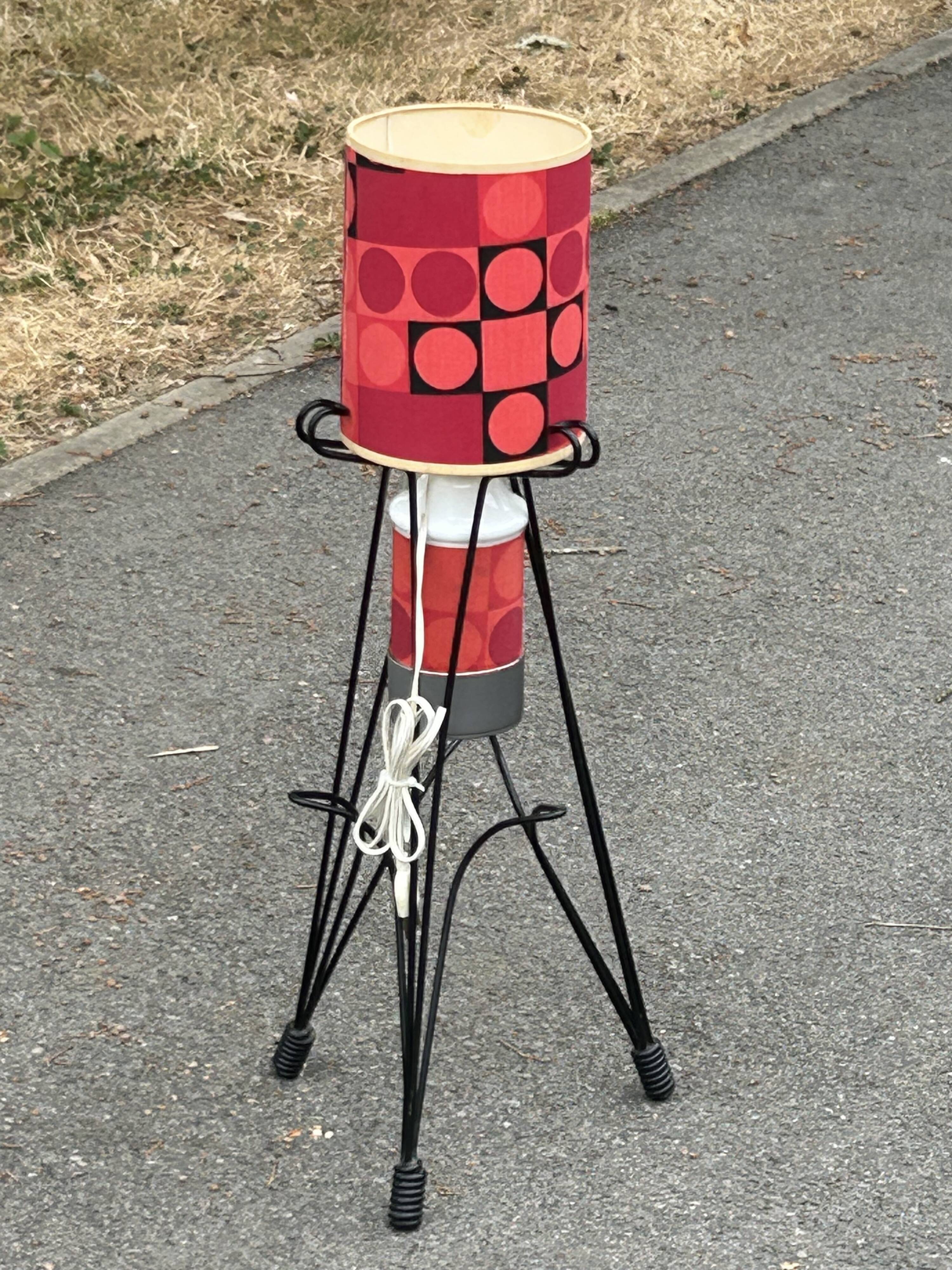 Rare tripod reading lamp Eiffel vintage design 50s/60s