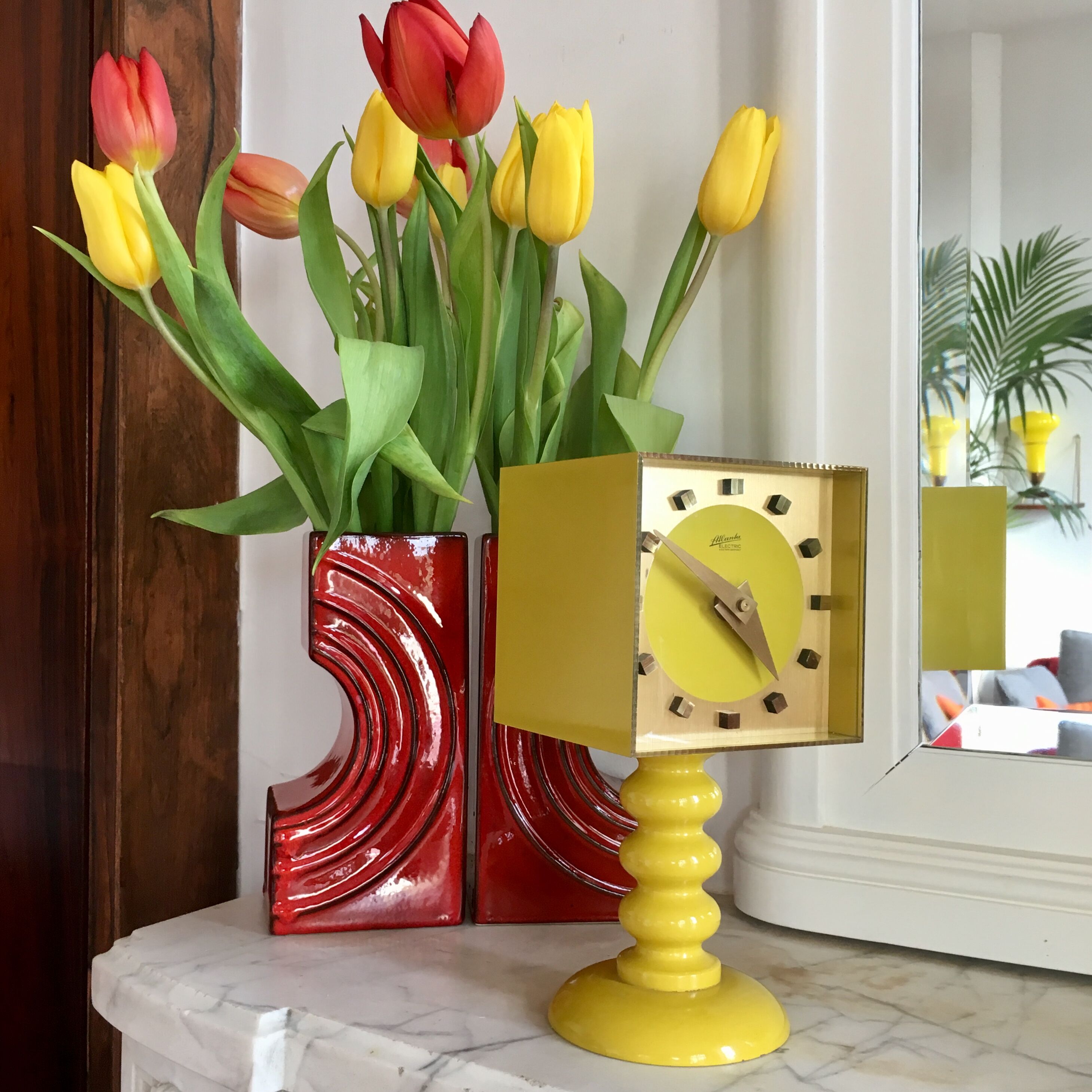 Modernist German metal clock 70s