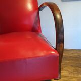 Armchair art deco skaï red
