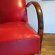 Fauteuil art deco skaï rouge