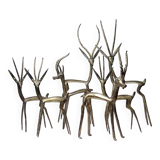 Family of 7 African brass gazelles or antelopes from the 50s and 60s, Congo