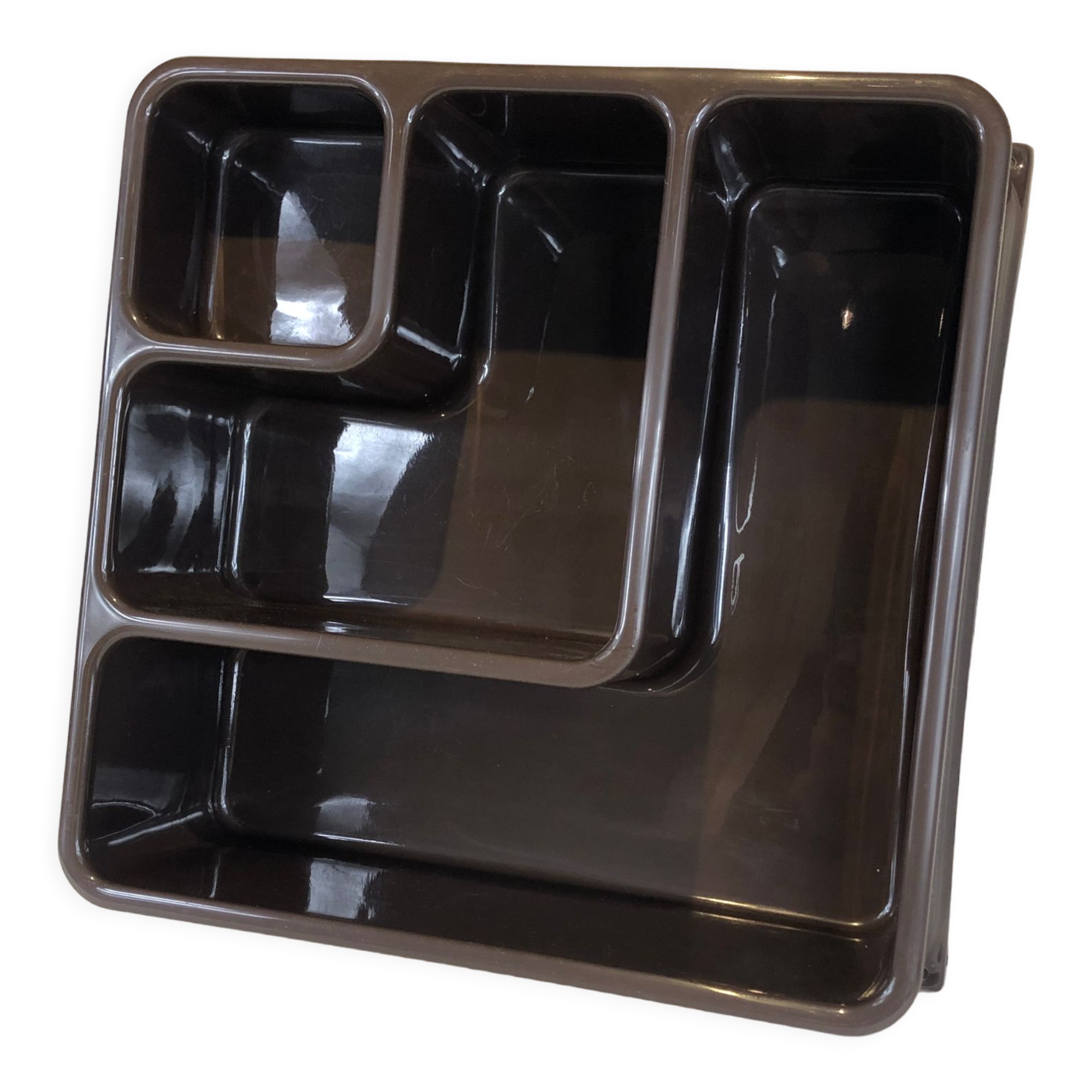 Wall shelf in brown plastic resin design style 1970