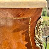 Pair of sleeves or columns in marquetry in the Louis XV style.