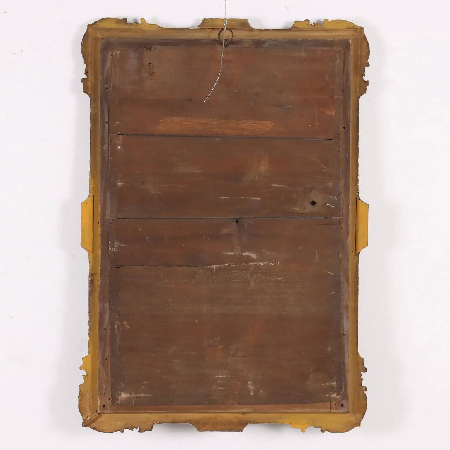 Antique lacquered and gilded wooden mirror, France, 19th century