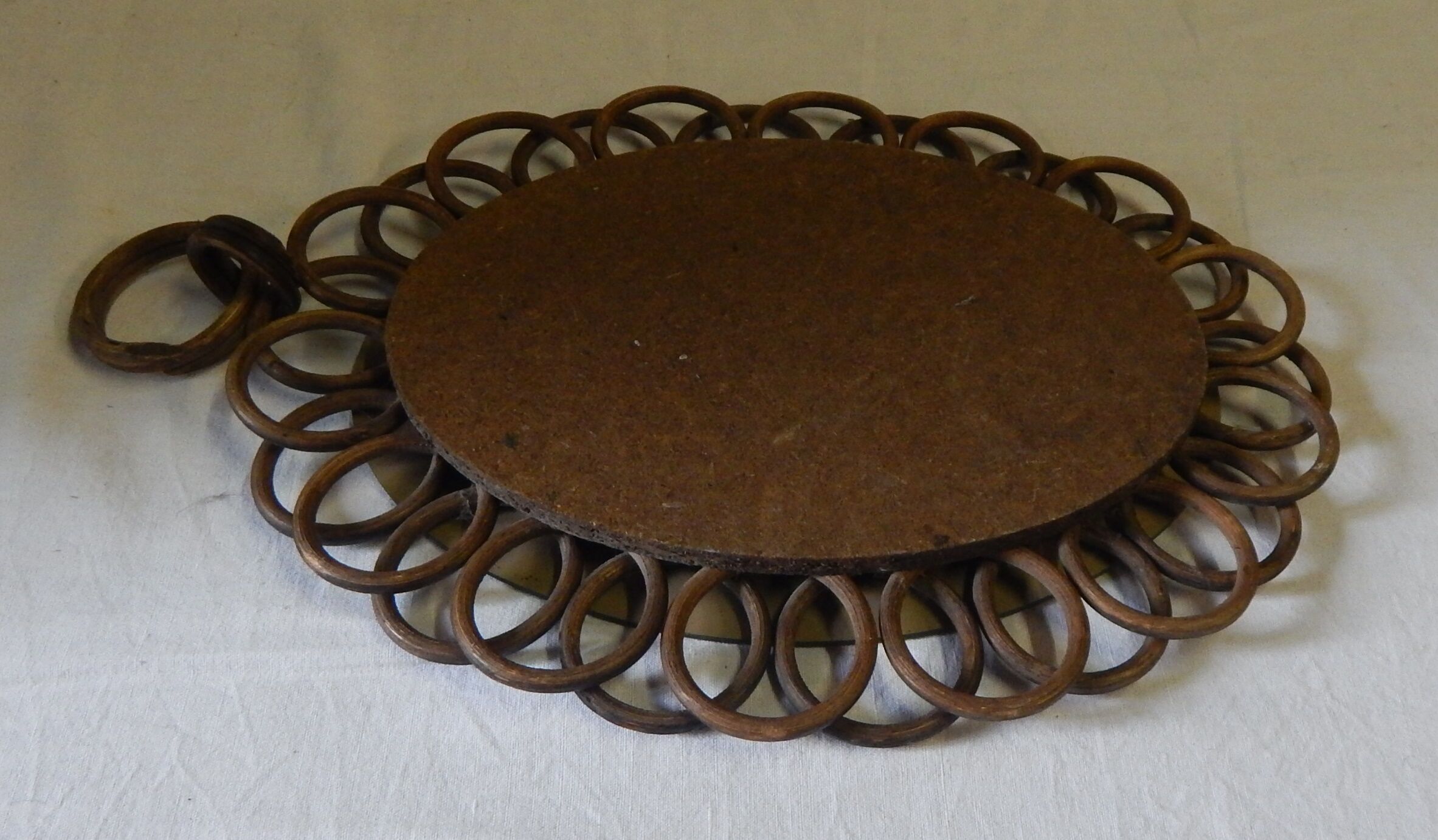 Miroir en rotin vintage années 60/70