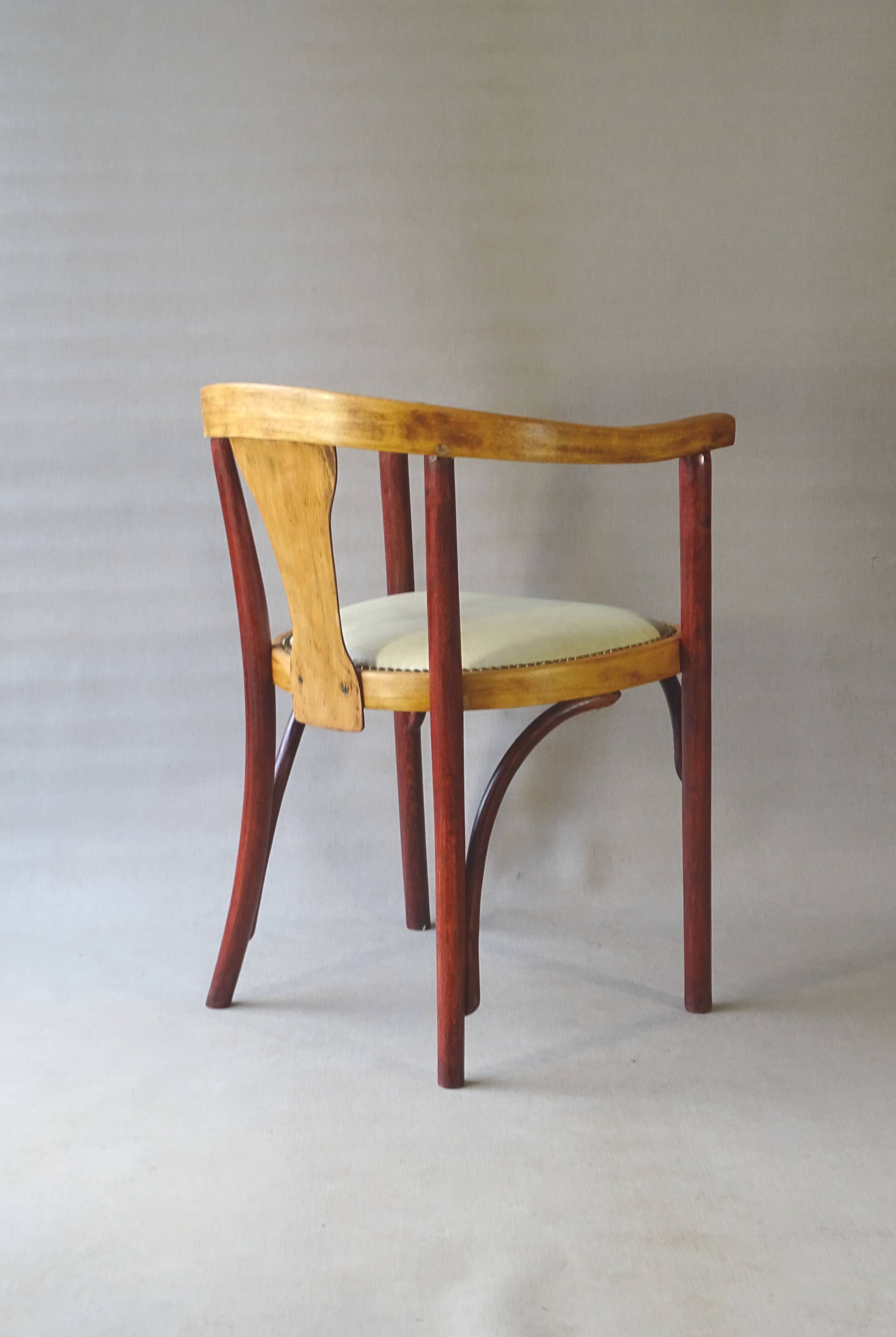 Thonet Art Deco armchair 1930, No. A 967 F, leather saddle.