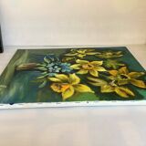 Painting bouquet of flowers oil on canvas signed