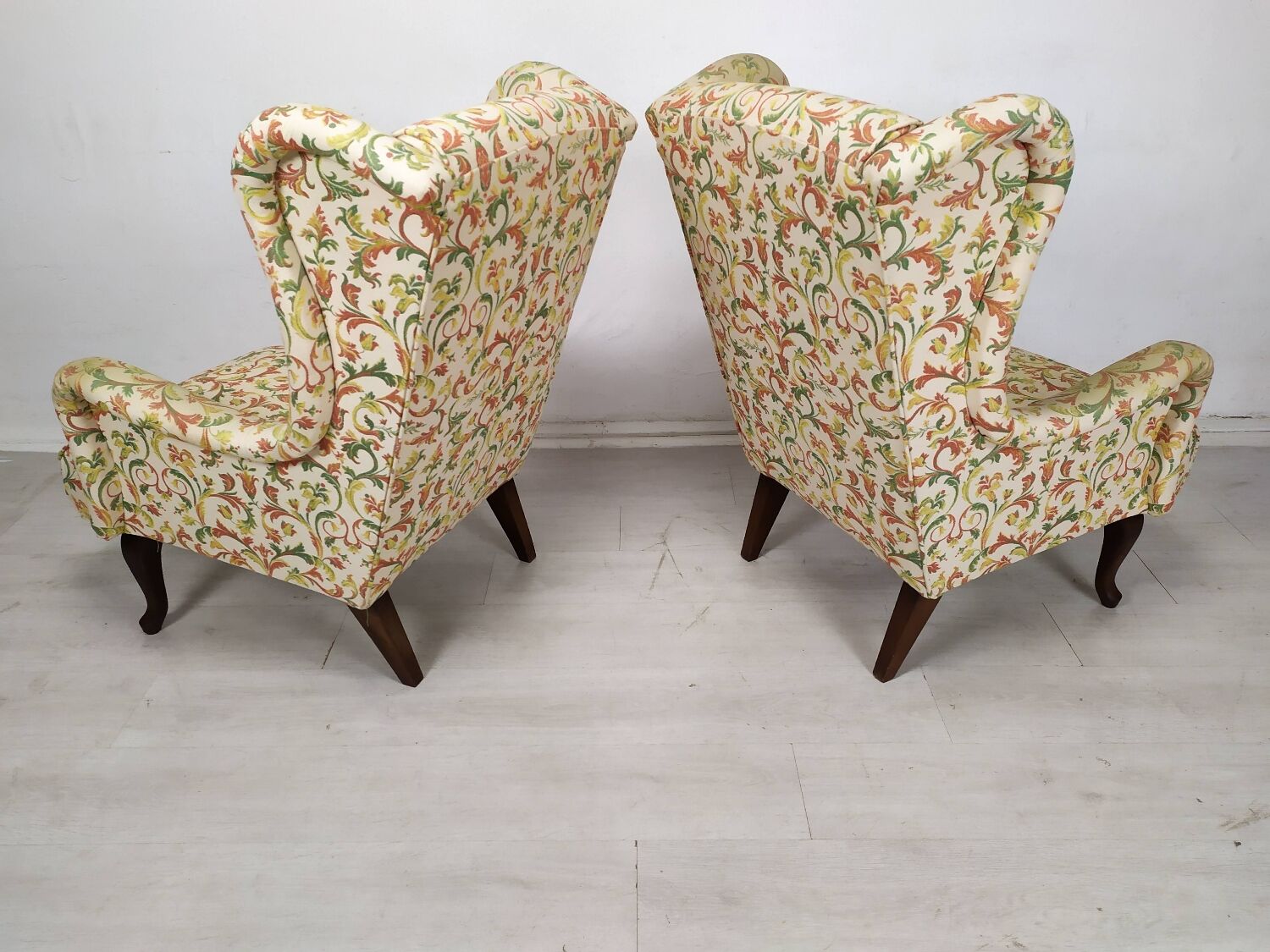 Pair of armchairs with ears