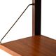 Vintage Scandinavian bookcase with pull-out desk and brass supports