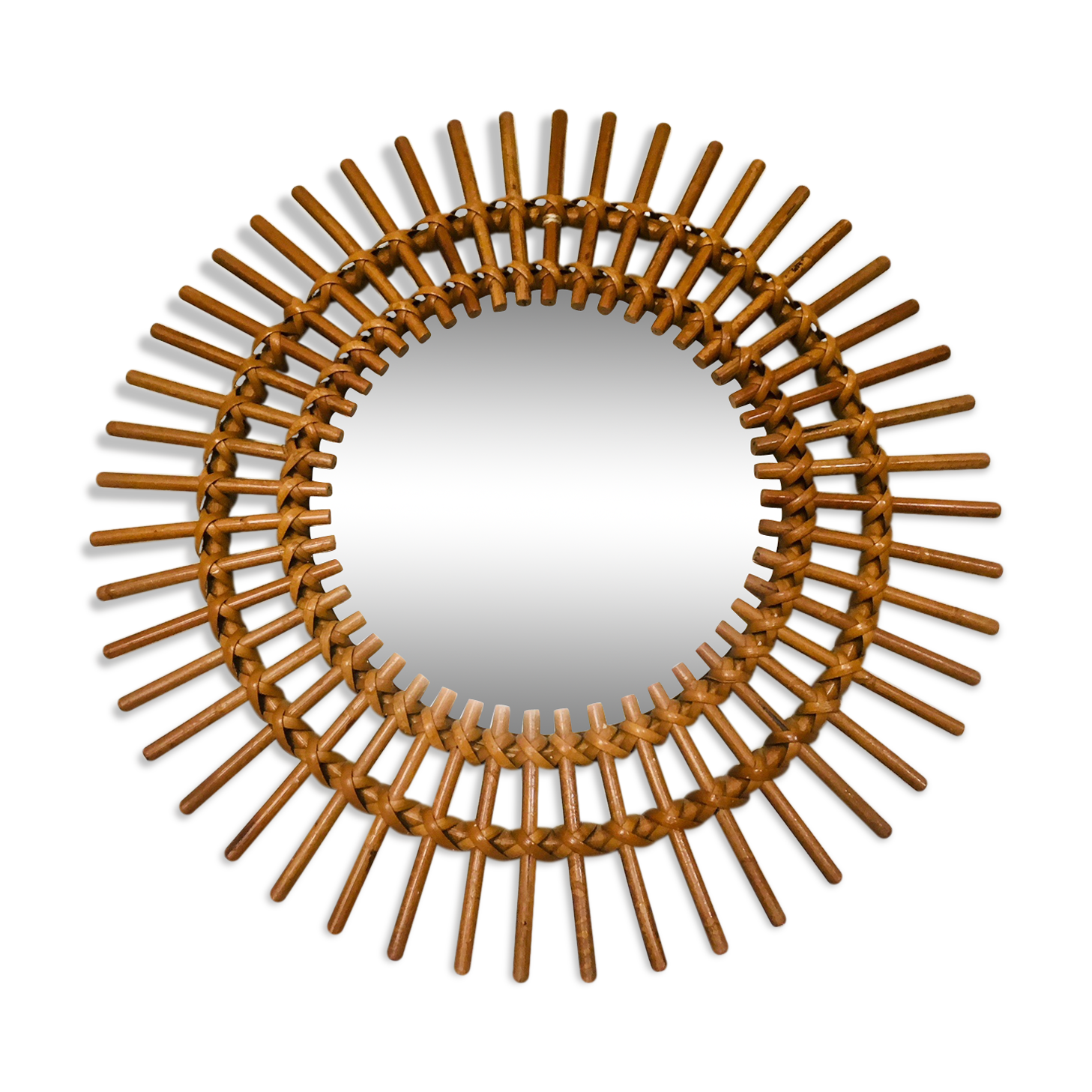 Sun rattan mirror 48x48cm