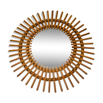 Sun rattan mirror 48x48cm
