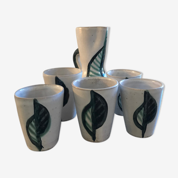 Vallauris pitcher and glasses set