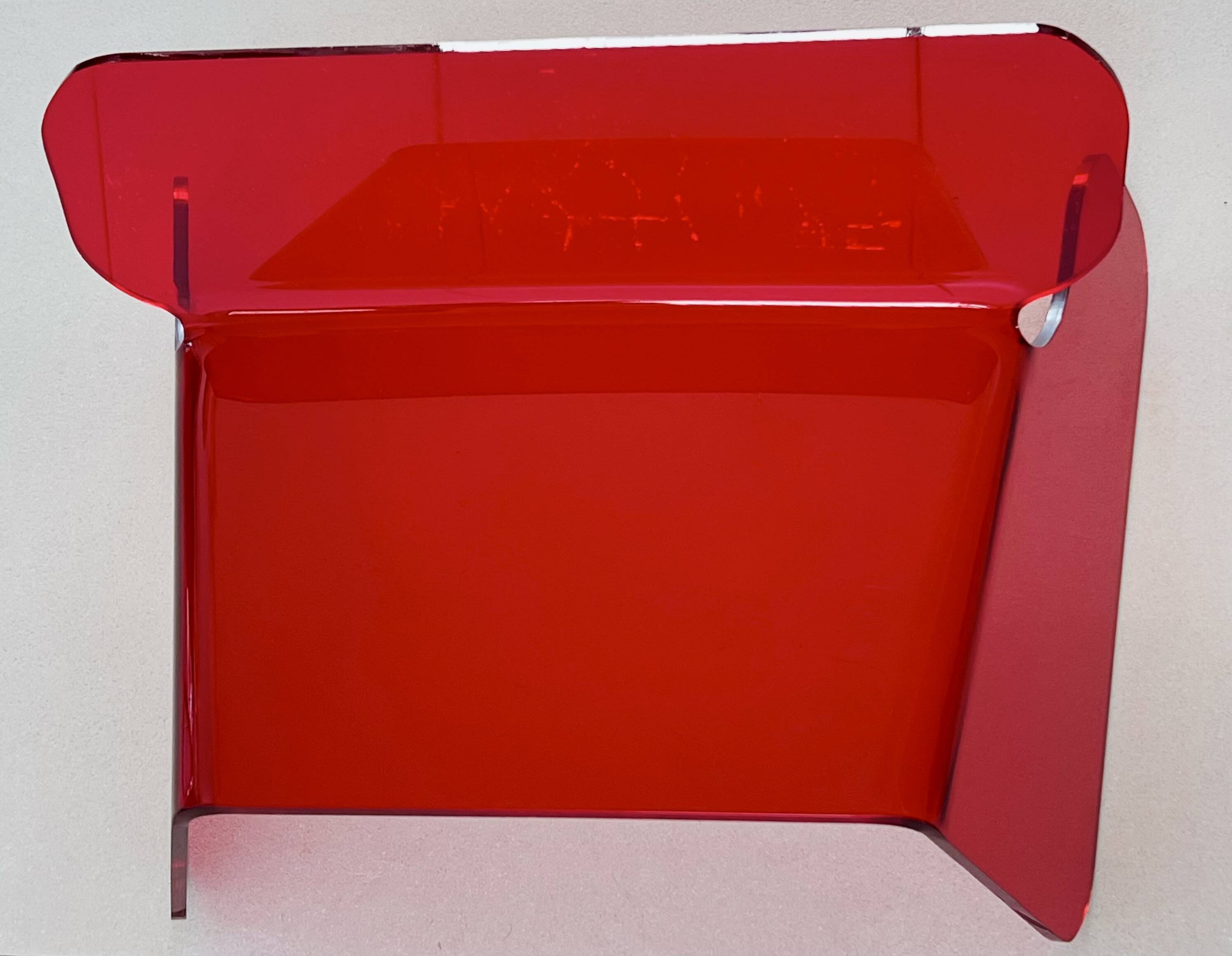 Red plexiglass chair, France 1970s
