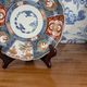 Signed Imari porcelain plate with Japanese lake and deer decoration, 19th century