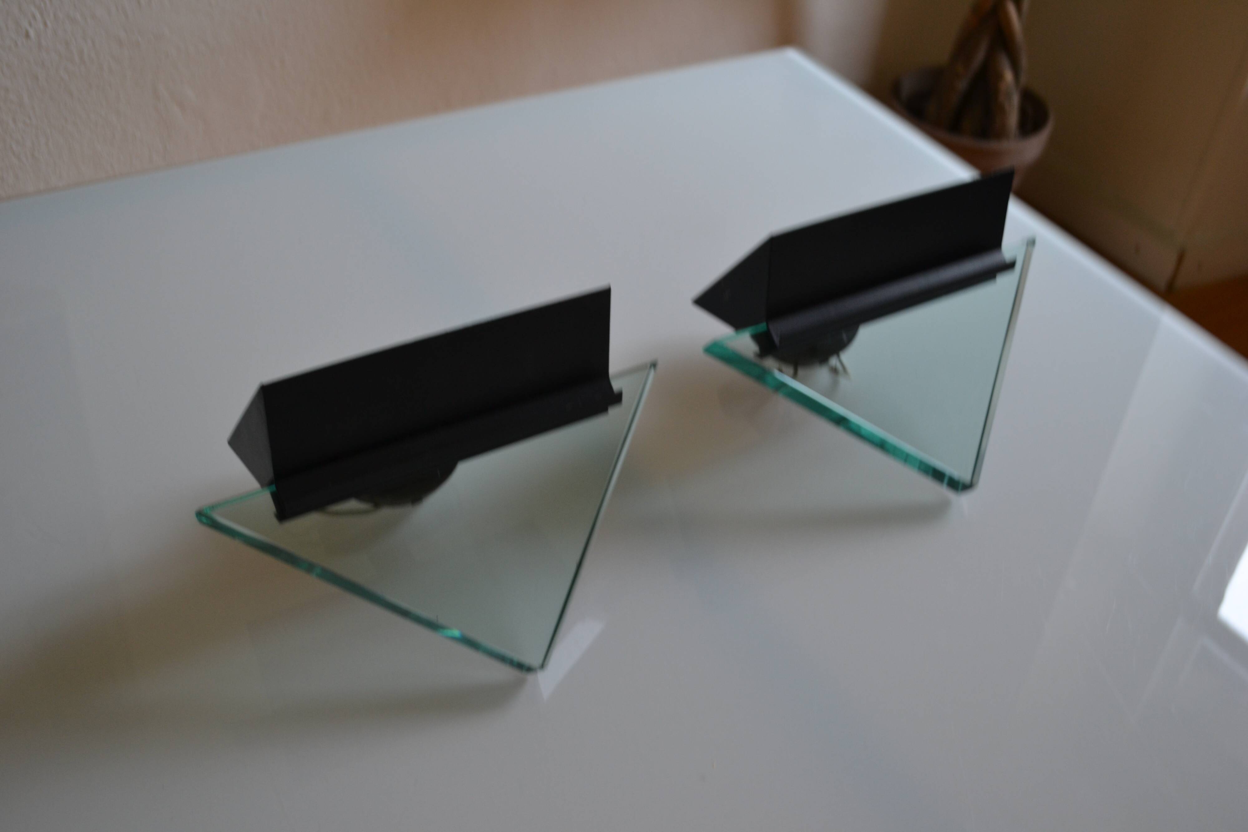 Pair of postmodernist wall sconces, 1980