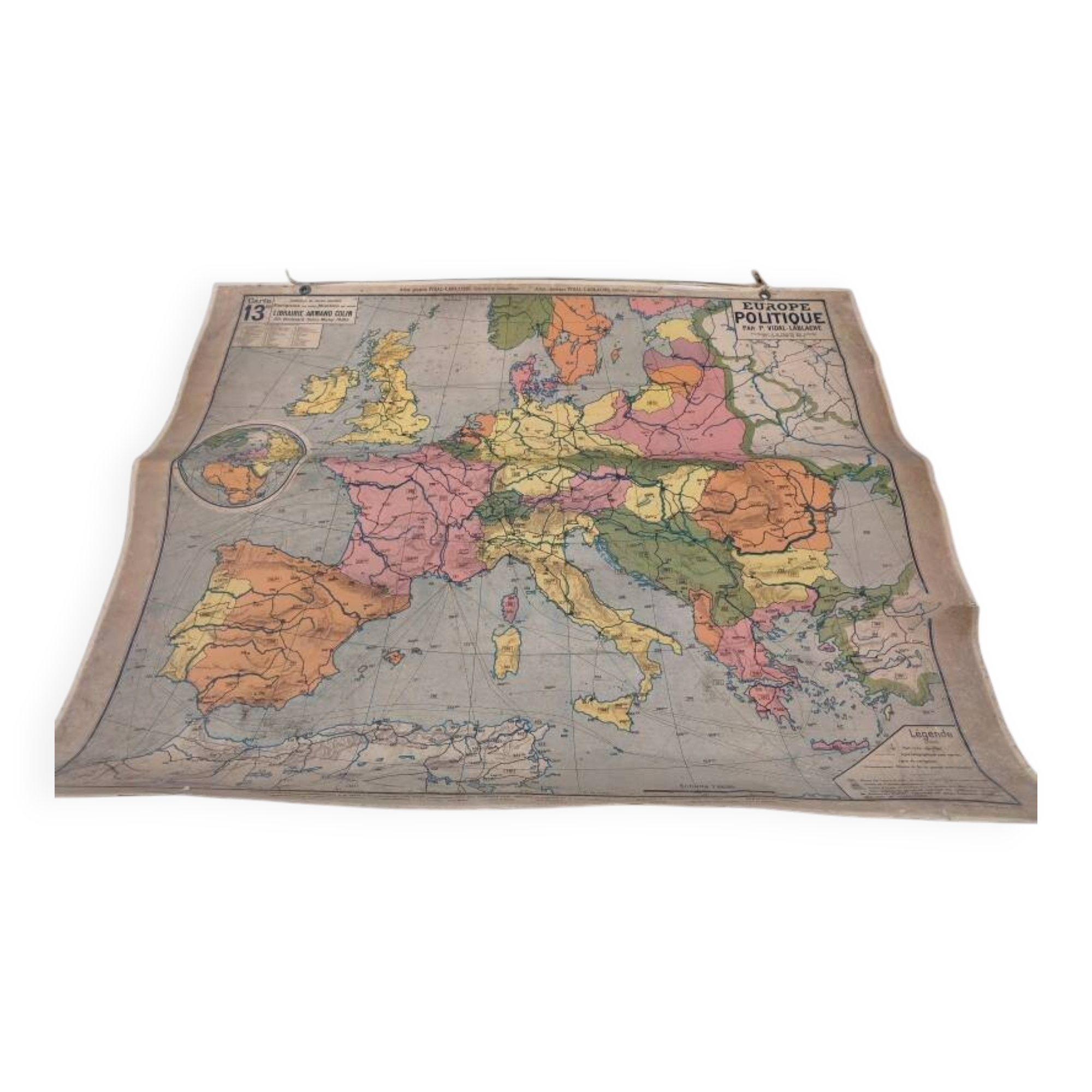 World map by P. Vidal de la Blache