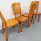Set of 4 vintage chairs in pine from the 70s
