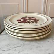 Lot de 8 assiettes plates Moulin des Loups modèle "Roubaix" années 40