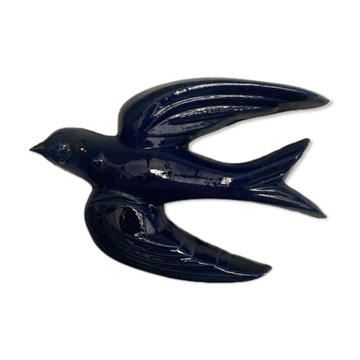 Midnight blue ceramic swallow