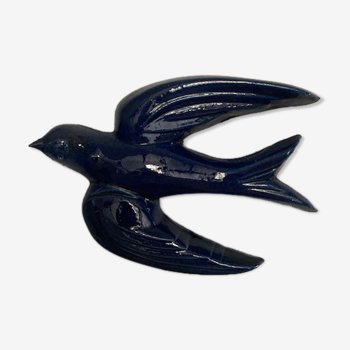 Midnight blue ceramic swallow