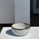 Small white glazed ceramic bowl black edges