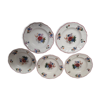 5 assiettes creuses diamètre 25 cm Agreste Sarreguemines