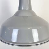 Large Industrial British Grey Enamel Pendant Lamp from Benjamin, 1960s
