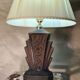 Large Art Deco lamp in V opaque molded glass, 46x33 in its juice,